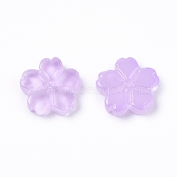 Electroplate Glass Beads, Flower, Lilac, 11x2.7mm, Hole: 1mm(EGLA-E059-C04)