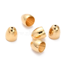 Brass Cord Ends, End Caps, Long-Lasting Plated, Real 24K Gold Plated, 4.5x4mm, Hole: 0.7mm, Inner Diameter: 3mm(X-KK-H759-39A-G)