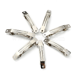 Iron Hair Barrette Findings, French Hair Clip Findings, Platinum Color, about 50mm long, 6mm wide(X-PJH1014Y)