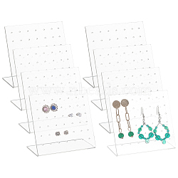 PandaHall Elite 10Pcs Acrylic Earring Stands Displays, L-shaped, Clear, 4.7x9.5x8.4cm(EDIS-PH0001-14)