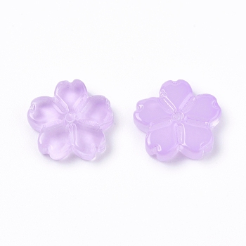 Electroplate Glass Beads, Flower, Lilac, 11x2.7mm, Hole: 1mm