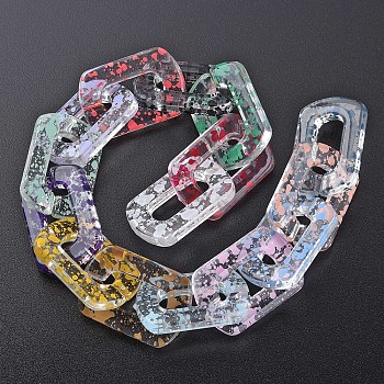 Transparent Acrylic Linking Rings, Quick Link Connectors, for Cable Chains Making, Twist Oval, Mixed Color, 20.5x20.5x4mm, Inner Diameter: 8x18mm