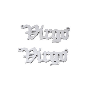 304 Stainless Steel Connector Charms, Word, Virgo, 8x21x1mm, Hole: 0.7mm