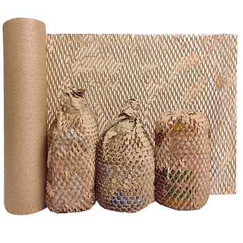 Honeycomb Packaging Paper, Honeycomb Cushioning Wrap Roll for Protecting Fragile Items, Tan, 300mm, 10m/roll