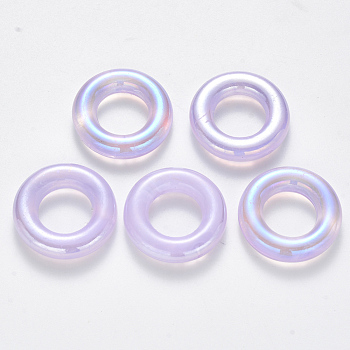 Transparent Acrylic Linking Rings, AB Color Plated, Imitation Gemstone Style, Round Ring, Lilac, 25x6mm, Inner Diameter: 12.5mm