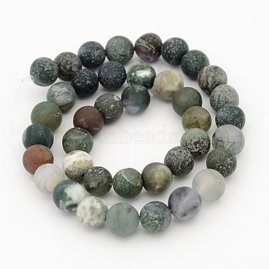 Frosted Round Natural Moss Agate Beads Strands(G-J338-04-10mm)-2