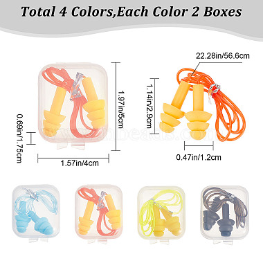 8 Boxes 4 Colors Reusable TPE Earplugs(AJEW-GF0006-50)-2