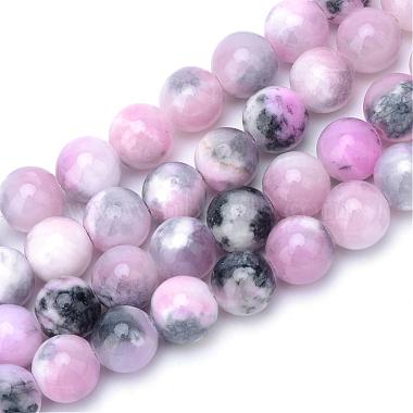 10mm Violet Round White Jade Beads