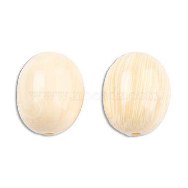 Bisque Oval Resin Beads