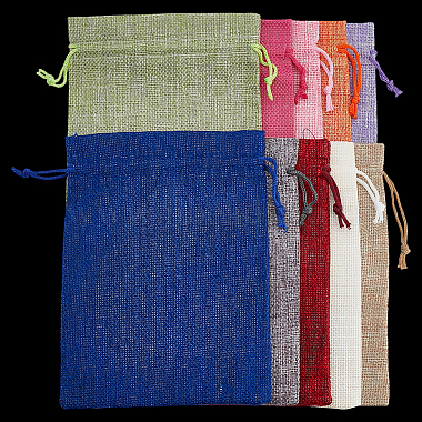 10Pcs 10 Colors Rectangle Burlap Packing Pouches(ABAG-SP0001-50)-6