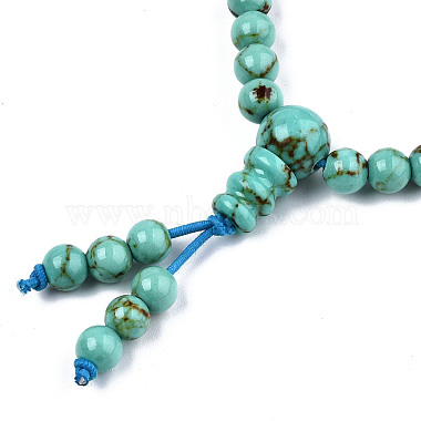 4-Loop Wrap Buddha Meditation Yellow Jade Beaded Bracelets(BJEW-R040-6mm-11)-3