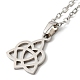 201 Stainless Steel Heart with Sailor's Knot Pendant Necklace with Cable Chains(NJEW-Q317-15P)-2