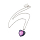 Glass Heart with Cloud Pendant Necklace(NJEW-H165-01F)-1