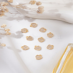 10Pcs Brass Micro Pave Clear Cubic Zirconia Charms, Heart, Real 18K Gold Plated, 7.5x6.5x1.5mm, Hole: 0.8mm(KK-LP0001-86)