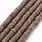 Handmade Polymer Clay Beads Strands, for DIY Jewelry Crafts Supplies, Heishi Beads, Disc/Flat Round, Camel, 6x0.5~1mm, Hole: 1.8mm, about 320~447pcs/strand, 15.75 inch~16.14 inch(40~41cm)(CLAY-TD001-003B)