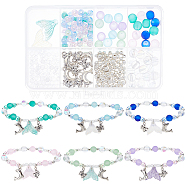 DIY Ocean Theme Bracelet Making Kit, Alloy Dolphin Charms Stackable Bracelets, Mixed Color, 19x19.5x3.5mm, Hole: 1.2mm(DIY-SC0024-75)