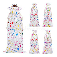 Polyester Wine Storage Bags, Drawstring Bags, Rectangle, Colorful, Star Pattern, 38~38.4x15.5x0.4cm(ABAG-WH0031-24)