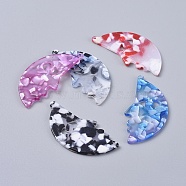 Cellulose Acetate(Resin) Pendants, Right Face, Mixed Color, 51x25.5x2.5mm, Hole: 1.4mm(KY-S157-01-M)