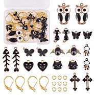 DIY Earring Making Kit, Including Alloy Enamel Pendants, Glass Pendants, Iron Jump Rings & Leverback Earring Findings, Mixed Color, 68x52x11mm(DIY-SZ0008-35)