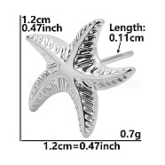 Non-Tarnish Vintage Stainless Steel Starfish Studs Earrings for Women, Fashionable and Elegant Ear Studs(VC0346-7)