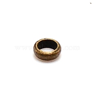 Brass Crimp Beads, Rondelle, Nickel Free, Antique Bronze, 4x2mm, Hole: 2.5mm, about 500pcs/bag(KK-WH0047-10A-05)