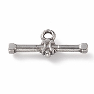 304 Stainless Steel Toggle Clasps Parts, Bar, Stainless Steel Color, 22x9x3mm, Hole: 2mm(STAS-K209-04P)