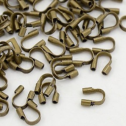 Brass Wire Guardians, Nickel Free, Antique Bronze, 5x6x2mm, Hole: 1.5mm(KK-M144-AB-NF)