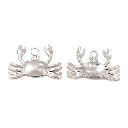 304 Stainless Steel Pendants, Crab Charm, Stainless Steel Color, 24.5x17x3mm, Hole: 2.5mm(STAS-E182-08P)