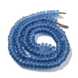 Handmade Lampwork Beads, Rondelle, Steel Blue, 9~9.5x4.5~5mm, Hole: 1.8mm, about 133pcs/strand, 25.20''(64cm)(LAMP-Z008-10C)