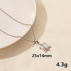 Stainless Steel Tortoise Pendant Necklaces, Cable Chain Necklaces for Women(NZ8633-1)