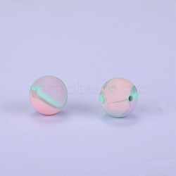 Printed Round Silicone Focal Beads, Thistle, 15x15mm, Hole:2mm(SI-JX0056A-72)