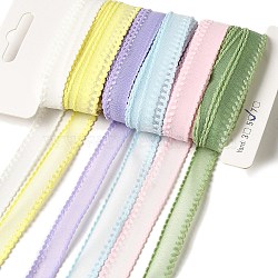 Polyester and Nylon Ribbon Sets, for Bowknot Making, Gift Wrapping, Mixed Color, 3/8 inch(9~11mm), about 5.00 Yards(4.57m)/Bag(DIY-Z029-01B)