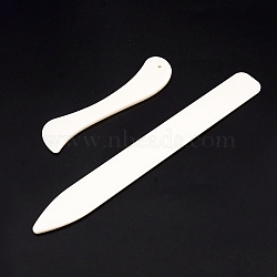 Plastic Letter Opener Knife Tools, for Leather Craft Making, White, 20.5x2.5x0.5cm & 12x3x0.5cm, 2pcs/set(PURS-PW0003-102)