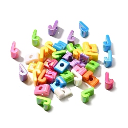 UV Plating Opaque Acrylic Beads, Iridescent, Letter, Letter J, 18.5~22.5x12~20x13~14mm, Hole: 6mm(SACR-Z007-01J)