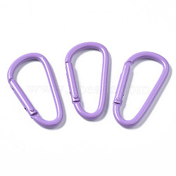 Aluminum Spring Gate Rings, D Shape, Medium Purple, 46x24x4.5mm, Inner Diameter: 38.5x16mm(KEYC-S255-005F)
