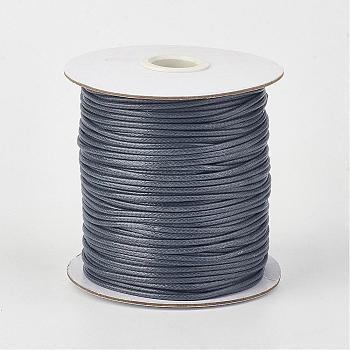 Eco-Friendly Korean Waxed Polyester Cord, Slate Gray, 0.5mm, about 169.51~174.98 Yards(155~160m)/Roll
