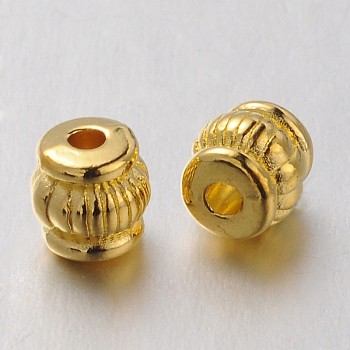 Tibetan Style Beads, Cadmium Free & Nickel Free & Lead Free, Barrel, Golden, 5x5x5mm, Hole: 1.5mm