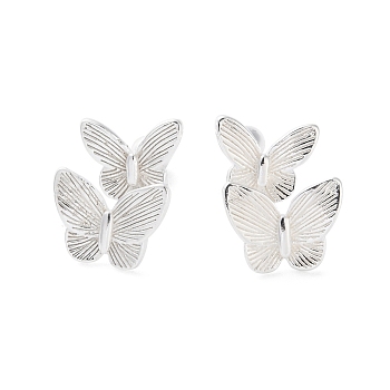 999 Sterling Silver Butterfly Ear Plugs Gauges, Silver, 12.5x10mm