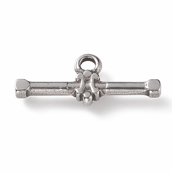 304 Stainless Steel Toggle Clasps Parts, Bar, Stainless Steel Color, 22x9x3mm, Hole: 2mm