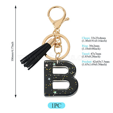 1Pc Resin Letter Keychains(KEYC-TADJ0001-09B)-3