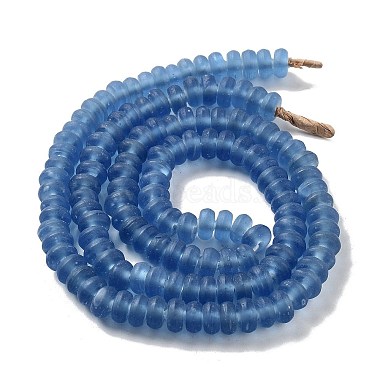 Steel Blue Rondelle Lampwork Beads