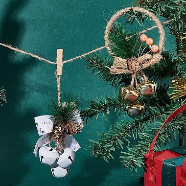 2Pcs 2 Styles Christmas Bell Pendant Decorations(HJEW-GF0001-34)-7