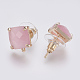 Faceted Glass Stud Earring Findings(GLAA-F084-C11)-2