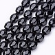 Black Faceted Oval Glass Bead Strands(X-GLAA-S003-16x13mm-05)-1