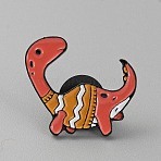 Alloy Enamel Brooch, Dinosaur, Orange Red, 23x26x1.8mm(JEWB-CJC0001-04A-EB)