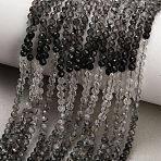 Natural Tourmalinated Quartz Beads Strands, Round, Faceted, 3.5mm, Hole: 0.6mm, about 128pcs/strand, 15.24''(38.7cm)(GG-CBA9722-A04-3mm)