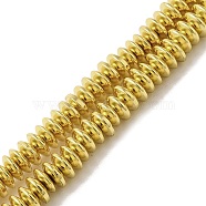 Electroplated Synthetic Non-magnetic Hematite Beads Strands, Saucer Beads, Golden Plated, 4~4.5x1.5mm, Hole: 1mm, about 239pcs/strand, 15.75''(40cm)(G-I364-F01-G)