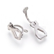304 Stainless Steel Clip-on Earrings Components, Stainless Steel Color, 12~12.5x8~8.5x6mm, Hole: 1.2mm(X-STAS-F188-07P)