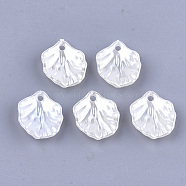 Acrylic Imitation Pearl Pendants, Leaf, Ivory, 17x15x4.5mm, Hole: 2mm, about 1460pcs/500g(OACR-T016-01A)