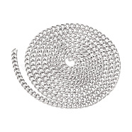 Aluminium Curb Chains, Unwelded, Silver, 12x9x2mm(X-CHA-T001-25S)